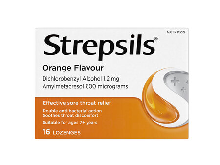 Strepsils Sore Throat Relief Orange 16 Pack