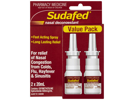 Sudafed Nasal Decongestant Spray 2 x 20mL