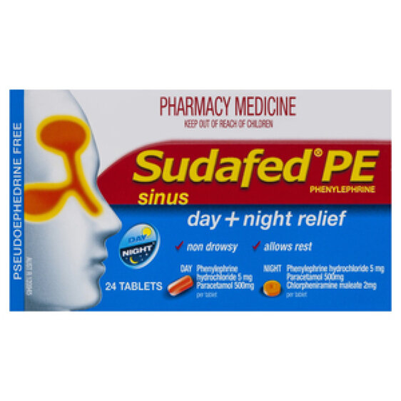 SUDAFED PE DAY AND NIGHT RELIEF 24 tabs