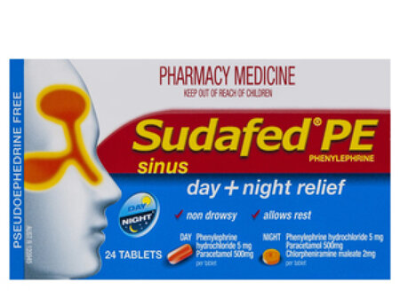 Sudafed PE Day/Night Sinus Relief 24