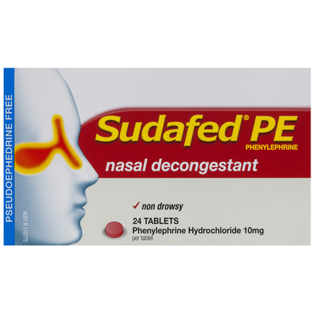 Sudafed PE Nasal Decongestant Tablets 24 Pack