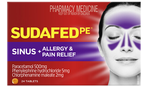 Sudafed PE Sinus + Allergy & Pain Relief Tablets 24 Pack