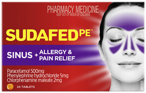 Sudafed PE Sinus + Allergy & Pain Relief Tablets 24 Pack