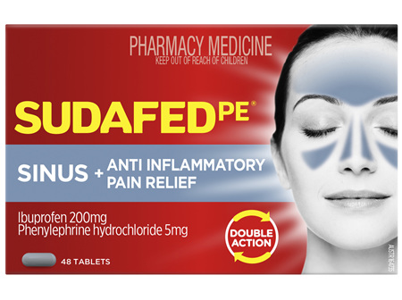 Sudafed Pe Sinus + Anti Inflammatory Pain Relief 48 Tablets