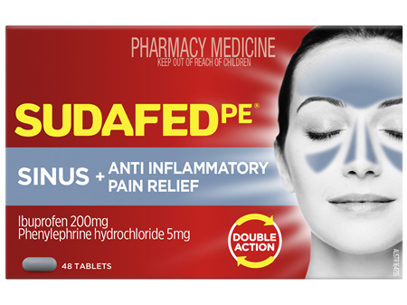 Sudafed Pe Sinus + Anti Inflammatory Pain Relief 48 Tablets