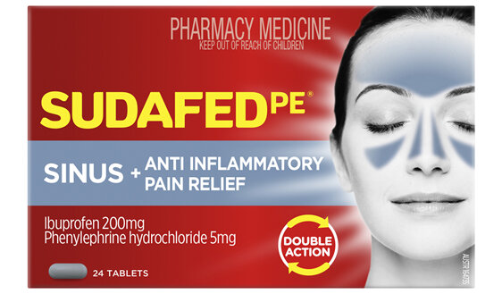 Sudafed PE Sinus + Anti-Inflammatory Pain Relief Tablets 24 Pack