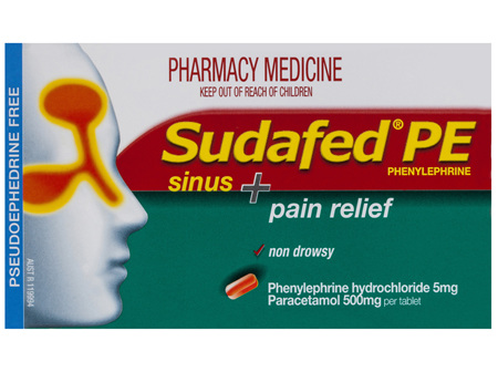Sudafed PE Sinus + Pain Relief 24 Tablets