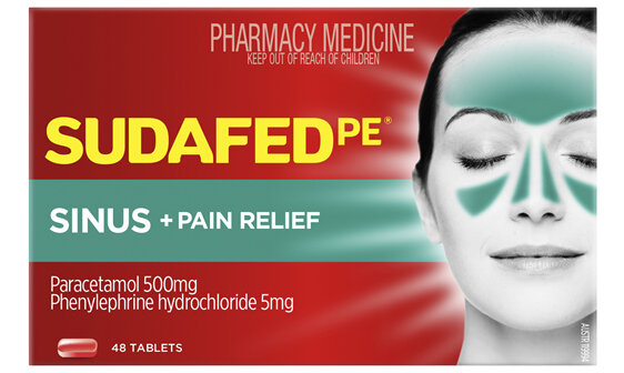 Sudafed PE Sinus + Pain Relief Tablets 48 Pack