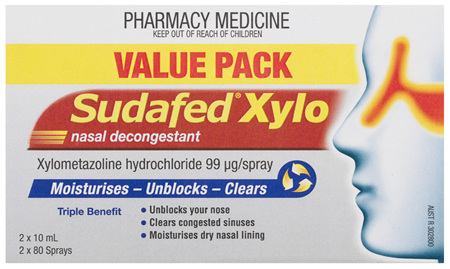 Sudafed Xylo Nasal Decongestant Spray Value Pack 2 x 10mL