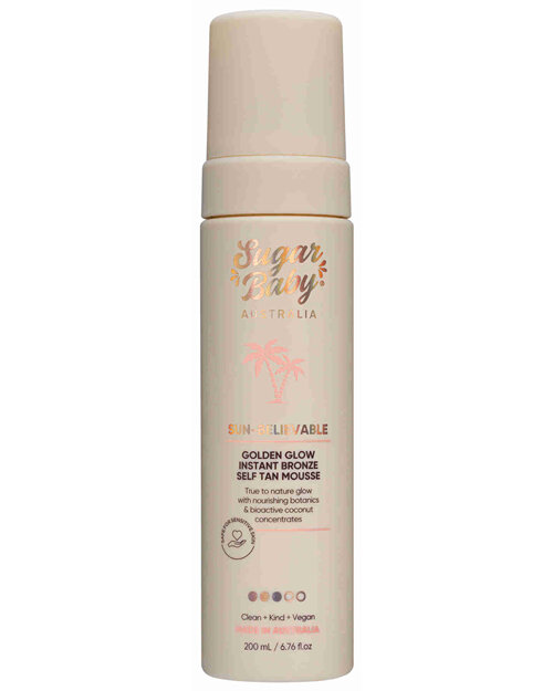 SugarBaby SUN-BELIEVABLE Golden Glow Instant Bronze Self Tanning Mousse 