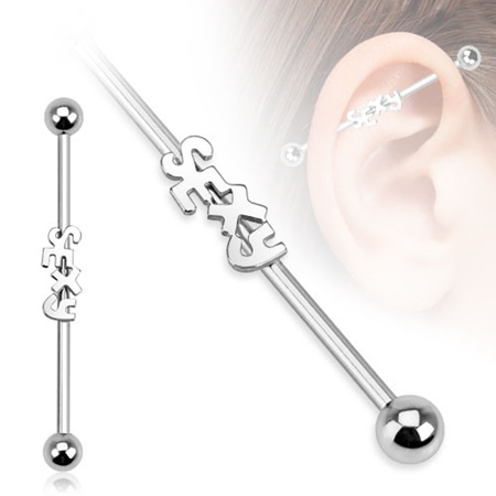 Surgical Steel "Sexy" Industrial Barbell
