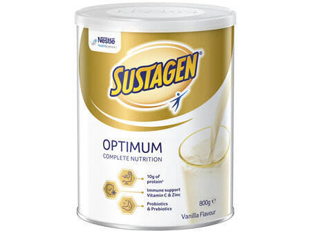 SUSTAGEN® OPTIMUM Vanilla 800g Powder Nutritional Supplement Probiotic