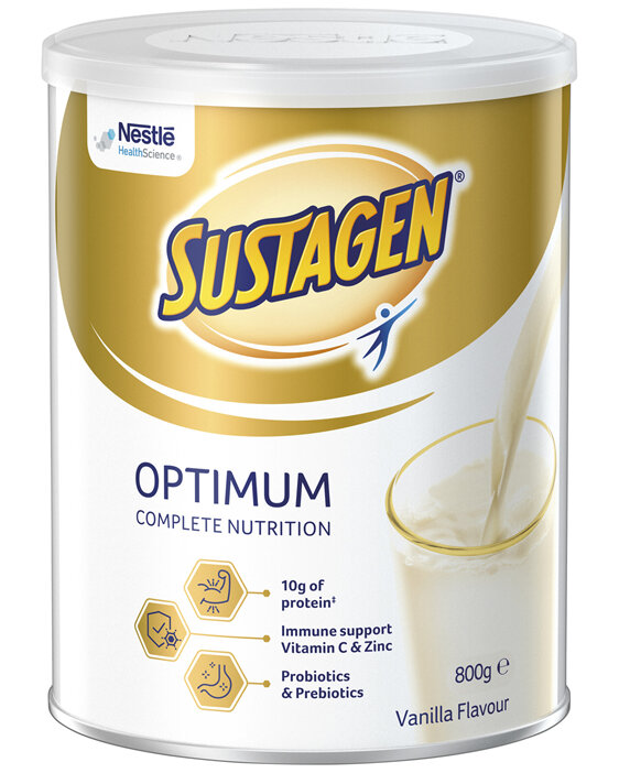 SUSTAGEN® OPTIMUM Vanilla 800g Powder Nutritional Supplement Probiotic