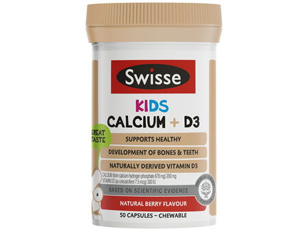 Swisse Kids Calcium + D3 Capsules 50 capsules