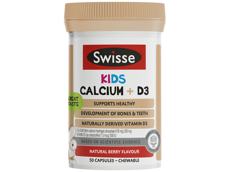 Swisse Kids Calcium + D3 Capsules 50 capsules