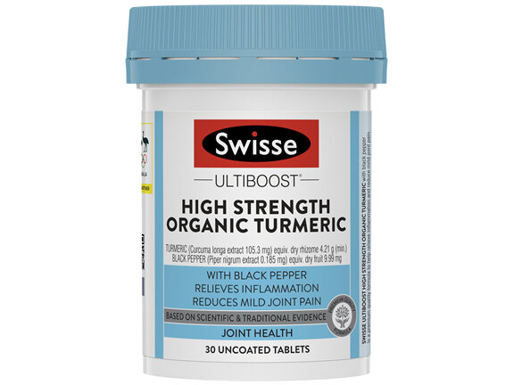 Swisse Ultiboost High Strength Organic Turmeric 30 Tablets