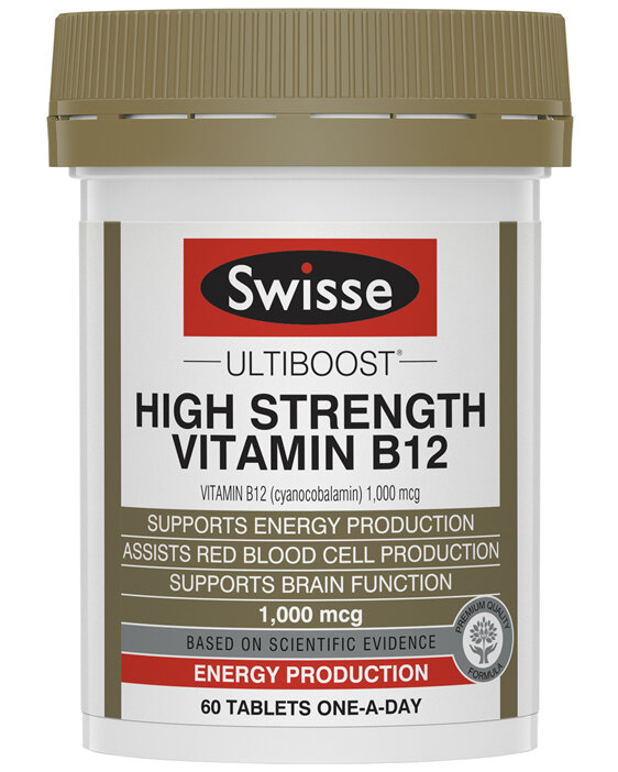 Swisse Ultiboost High Strength Vitamin B12 60 Tablets