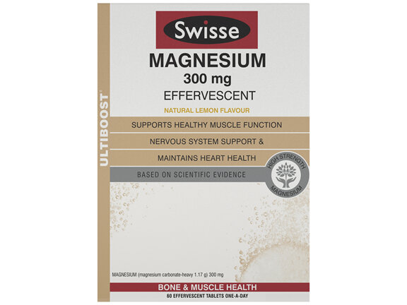 Swisse Ultiboost Magnesium 300Mg Effervescent 60 Tablets