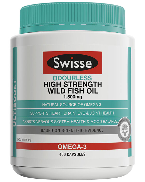 Swisse Ultiboost Odourless High Strength Wild Fish Oil 400 Capsules