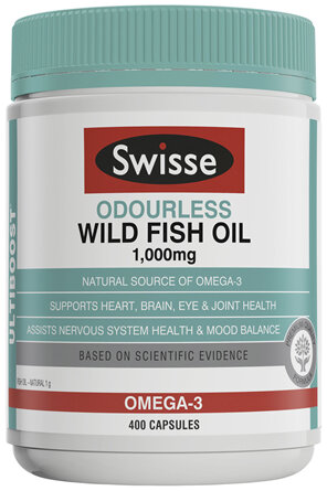 Swisse Ultiboost Odourless Wild Fish Oil 400 Capsules