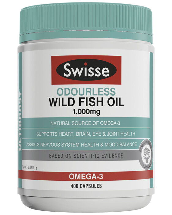 Swisse Ultiboost Odourless Wild Fish Oil 400 Capsules
