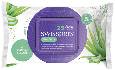 Swisspers Aloe  Facial Wipes 25 pack