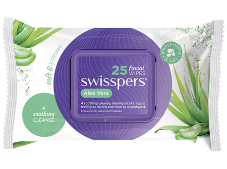Swisspers Aloe  Facial Wipes 25 pack