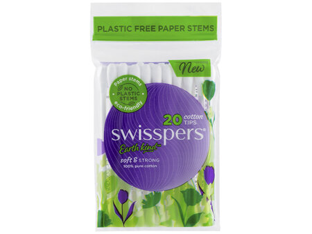 Swisspers Cotton Tips Paper Stems 20 Pack