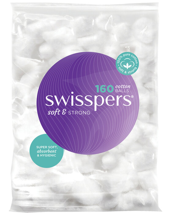 Swisspers Cotton Wool Balls 160 pack