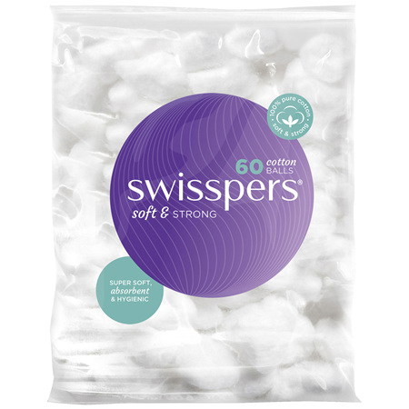 Swisspers Cotton Wool Balls 60 pack