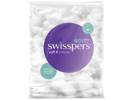Swisspers Cotton Wool Balls 60 pack