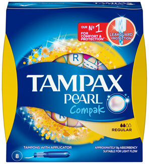 Tampax Pearl Compak Tampons Regular 8 Pack