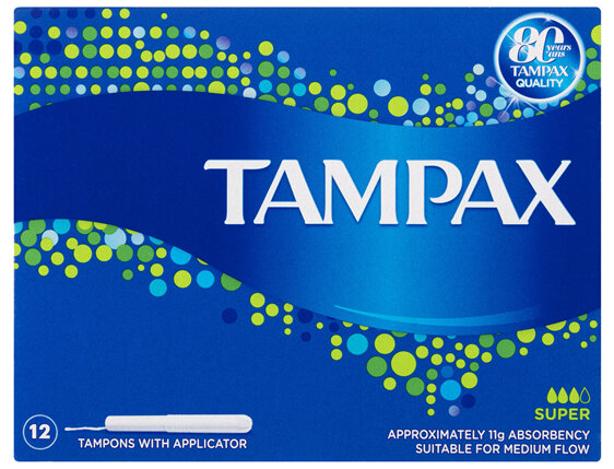 Tampax Super Tampons with Applicator 12 Pack