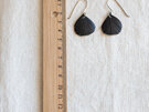 Tear drop earrings with green gold tips