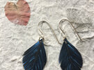 Tear drop earrings with hi-lite blue