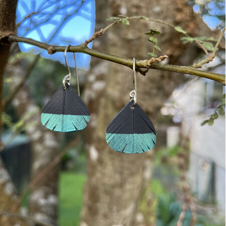 Tear drop earrings with turquoise tips