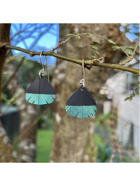 Tear drop earrings with turquoise tips