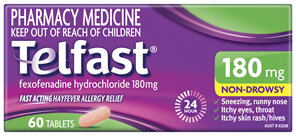 Telfast 180mg 60 Tablets