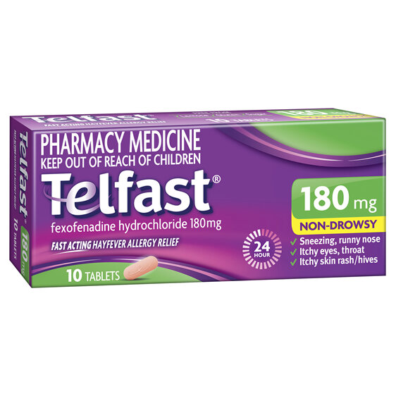 Telfast 180mg Tablets 10s