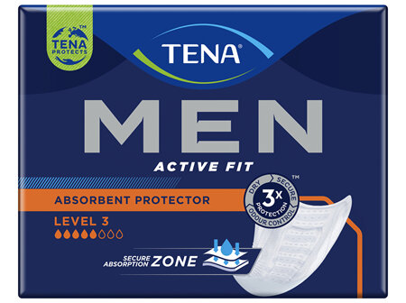TENA Men Active Fit Absorbent Protector Level 3 Super 8 Pack