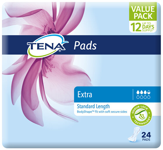 TENA Pads Extra Standard Length 24 pack