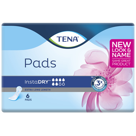 TENA Pads InstaDRY Long Length 6 pack