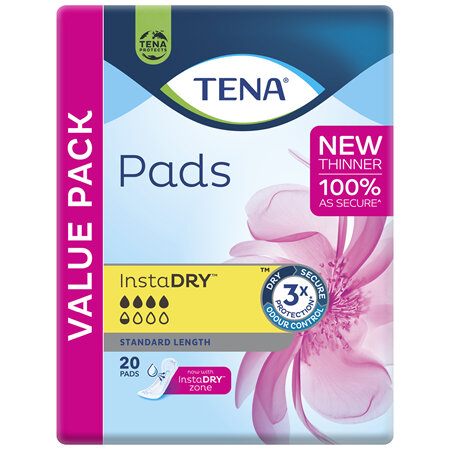 TENA Pads InstaDRY™ Standard Length 20 pack