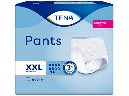 TENA Pants Plus Bariatric Extra Extra Large (XXL) 12 Pack