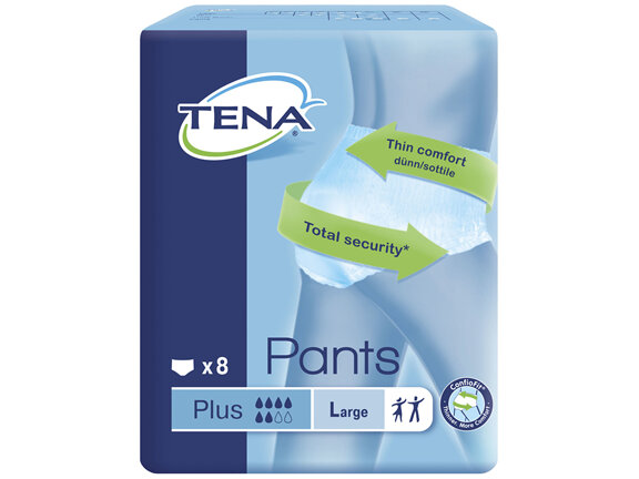 TENA Pants Plus Large (L) 8 Pack