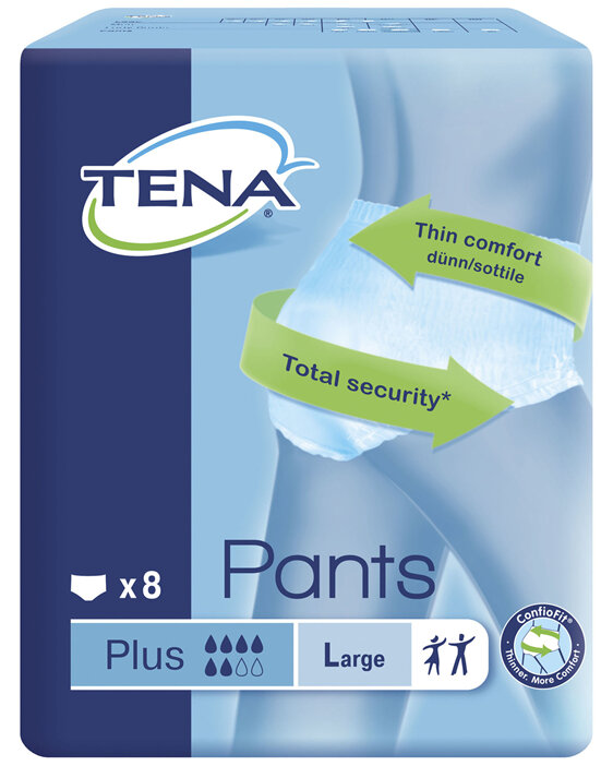 TENA Pants Plus Large (L) 8 Pack