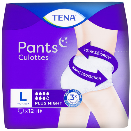 Tena Pants Plus Night Large 12 Pack