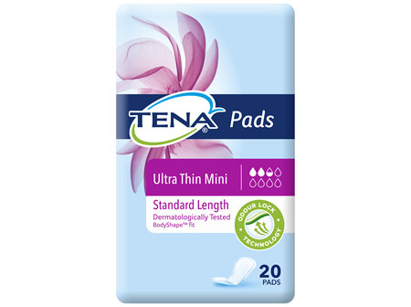 TENA Ultra Thin Mini Pads Standard Length 20 Pack