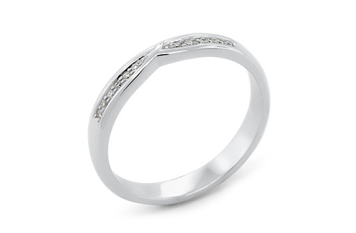 The Delicate Collection Waved Ladies Wedding Ring