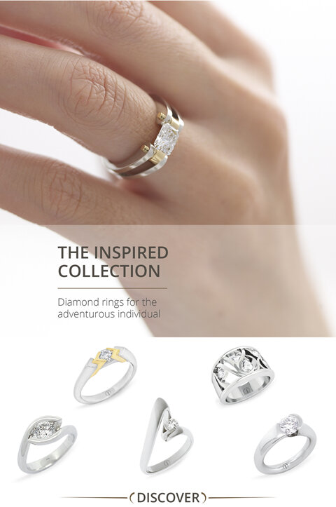 The Inspired Collection: Contemporary designer diamond engagement rings